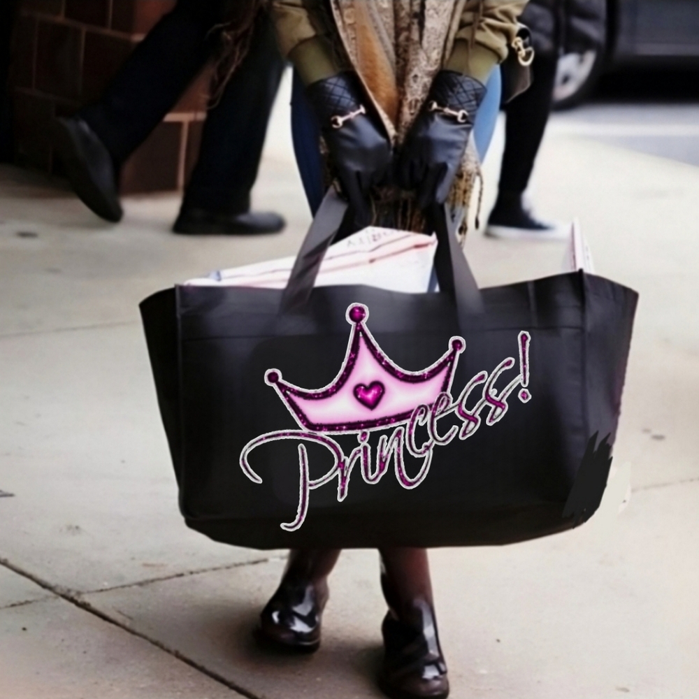 HANDMADE JUMBO canvas SHOPPER / SHIPPER 👑 PRINCESS Tote.